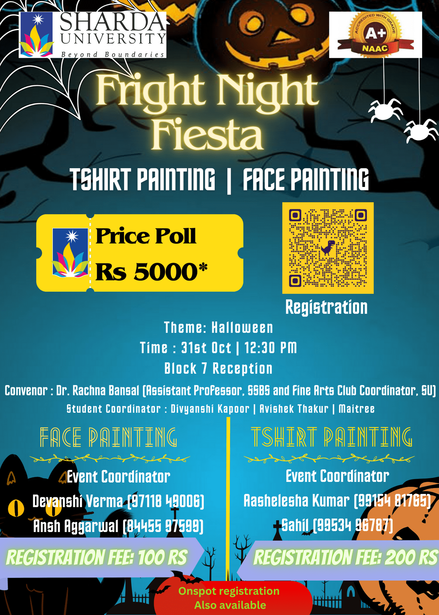 Face & T-shirt Painting Competition: Halloween (Fright Night Fiesta)