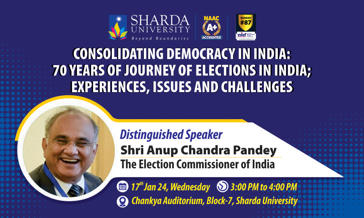 Dean Students Welfare (DSW) is organizing an expert talk by the Election Commissioner of India