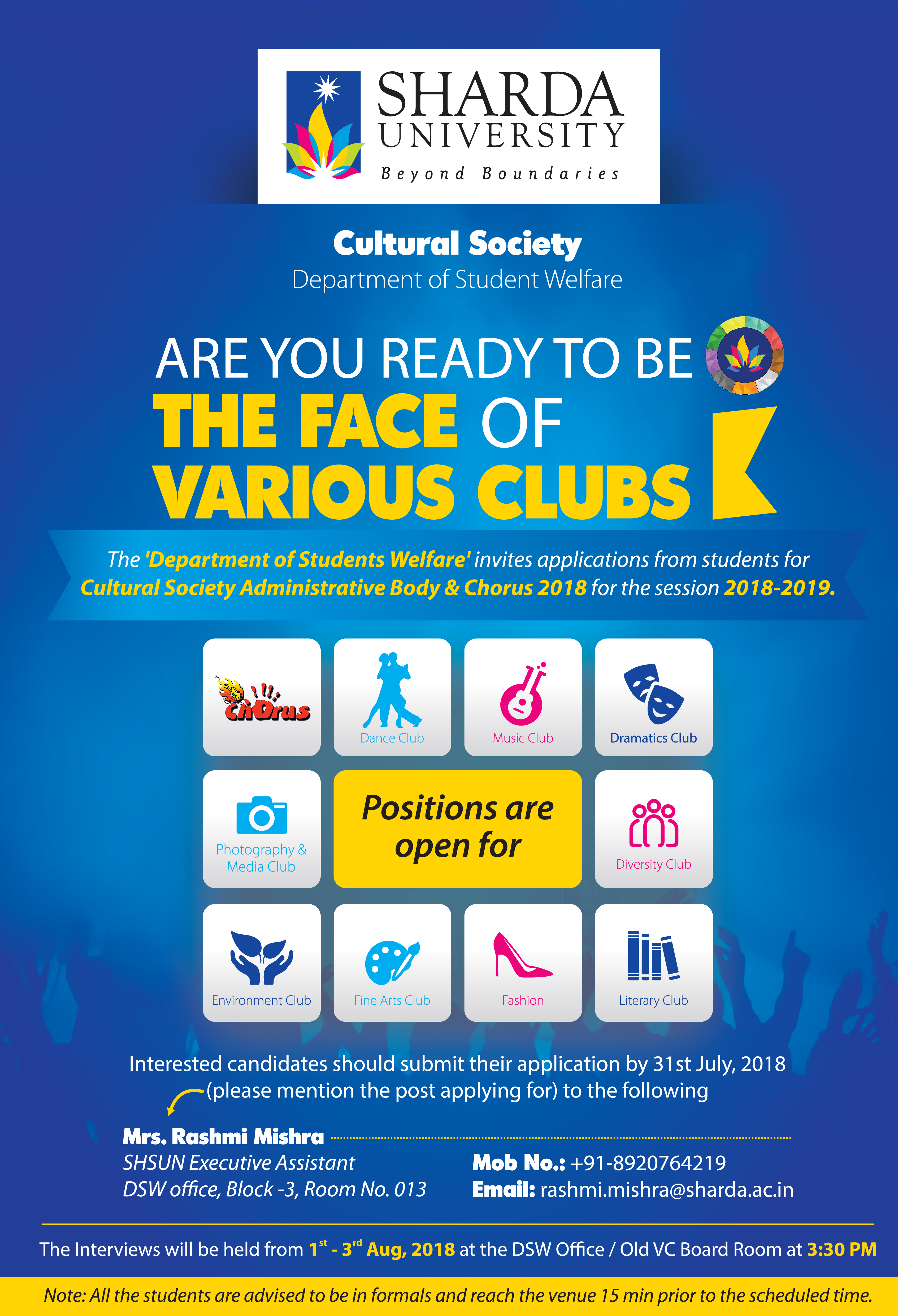 Interview Cultural Society S.U 2018-19