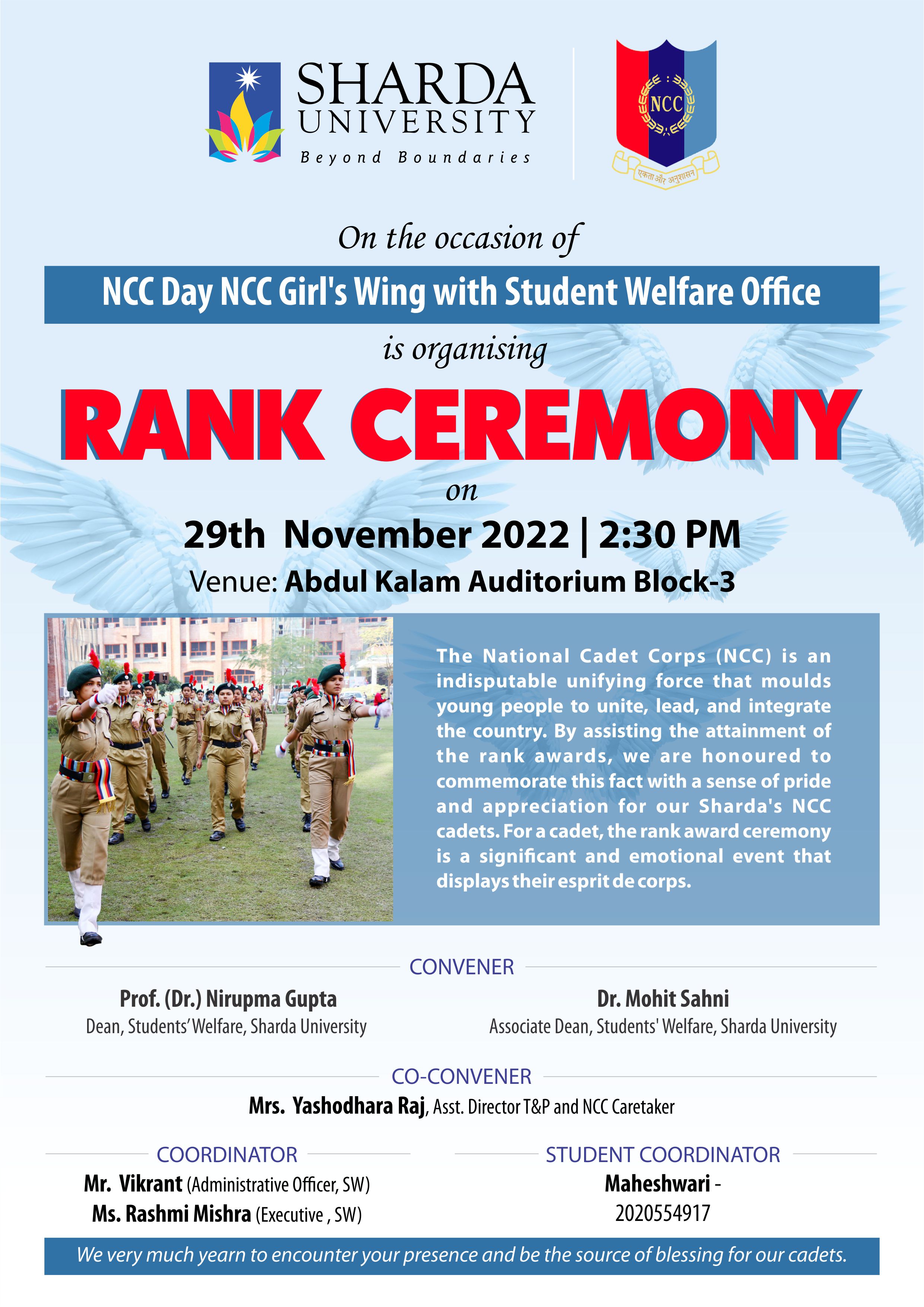 NCC Day and Rank ceremony
