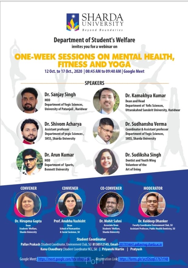 One Week Session on mental health ,fitness & yoga