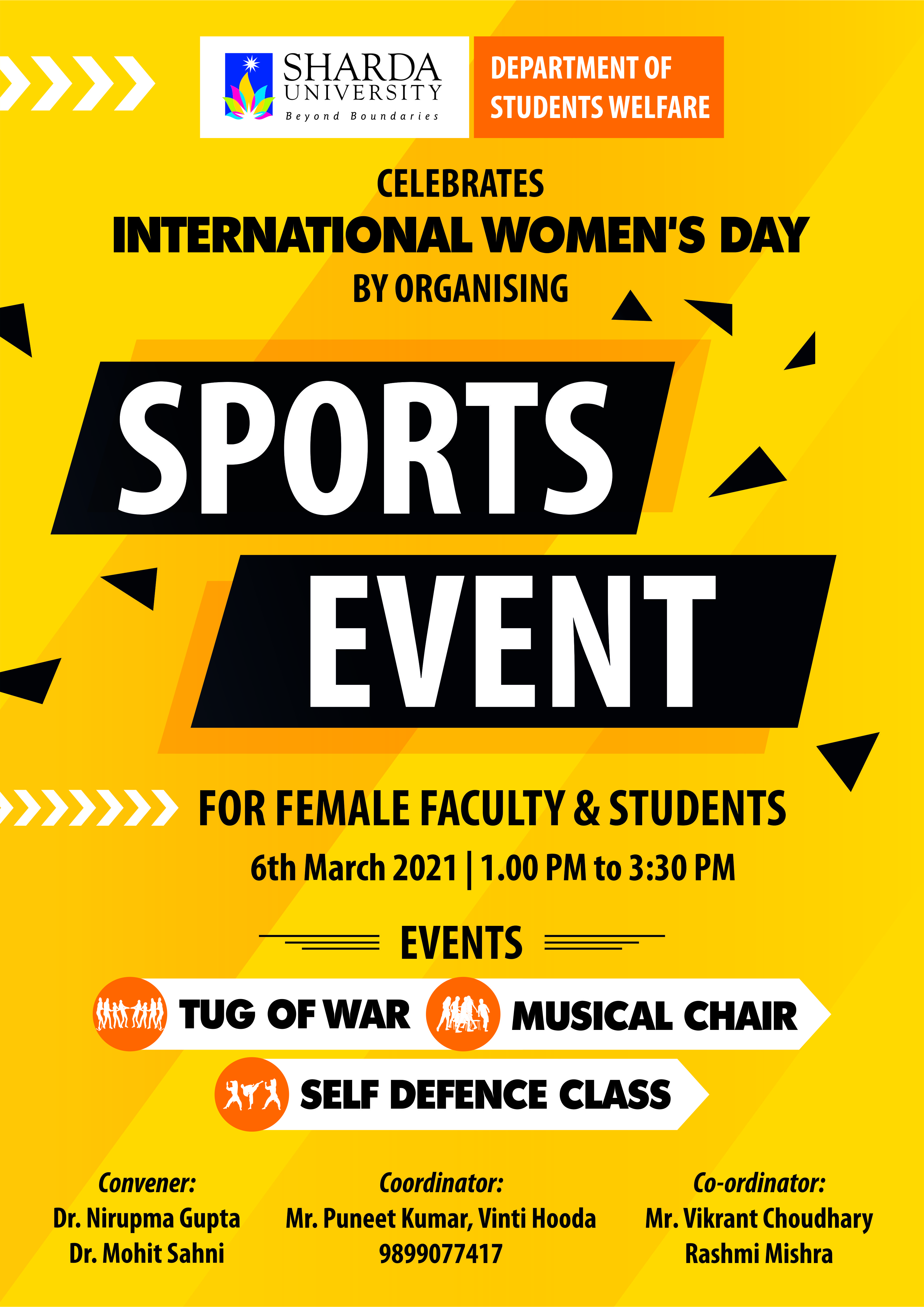 Sports Event & Self-Defence Training for Women Faculty/ staff & Female Students