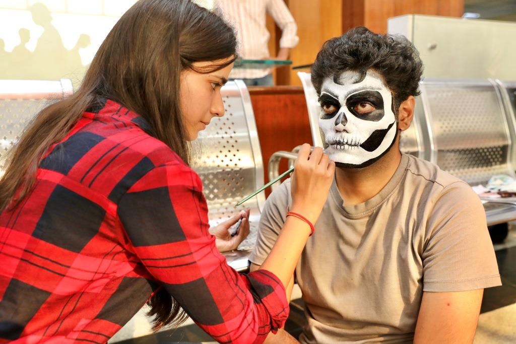 SU hosted a face-painting competition to celebrate Halloween with our students