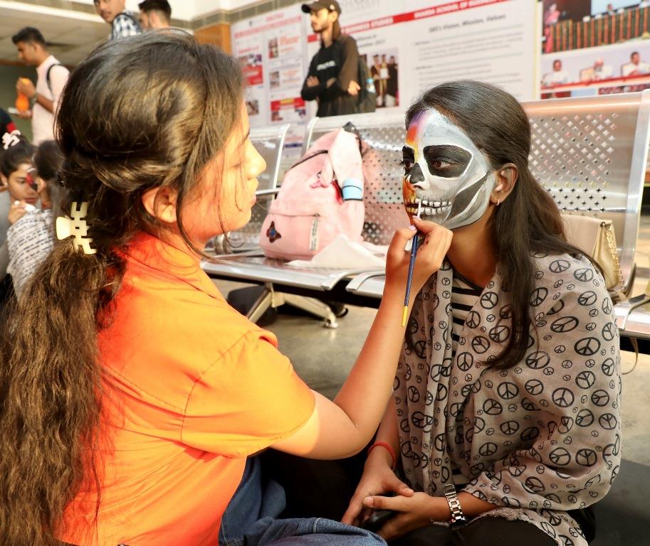 SU hosted a face-painting competition to celebrate Halloween with our students