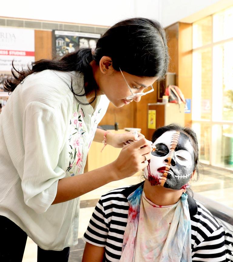 SU hosted a face-painting competition to celebrate Halloween with our students