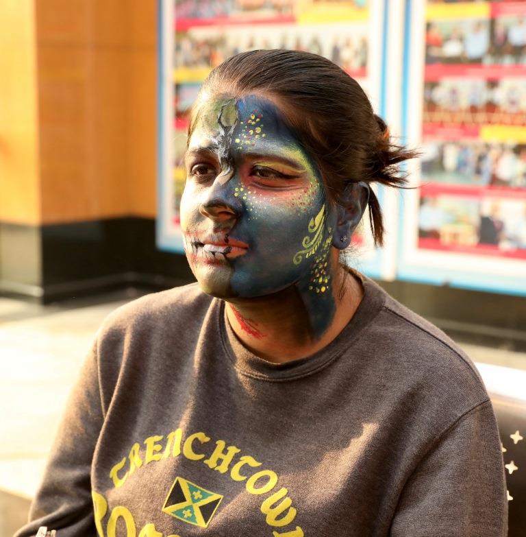 SU hosted a face-painting competition to celebrate Halloween with our students